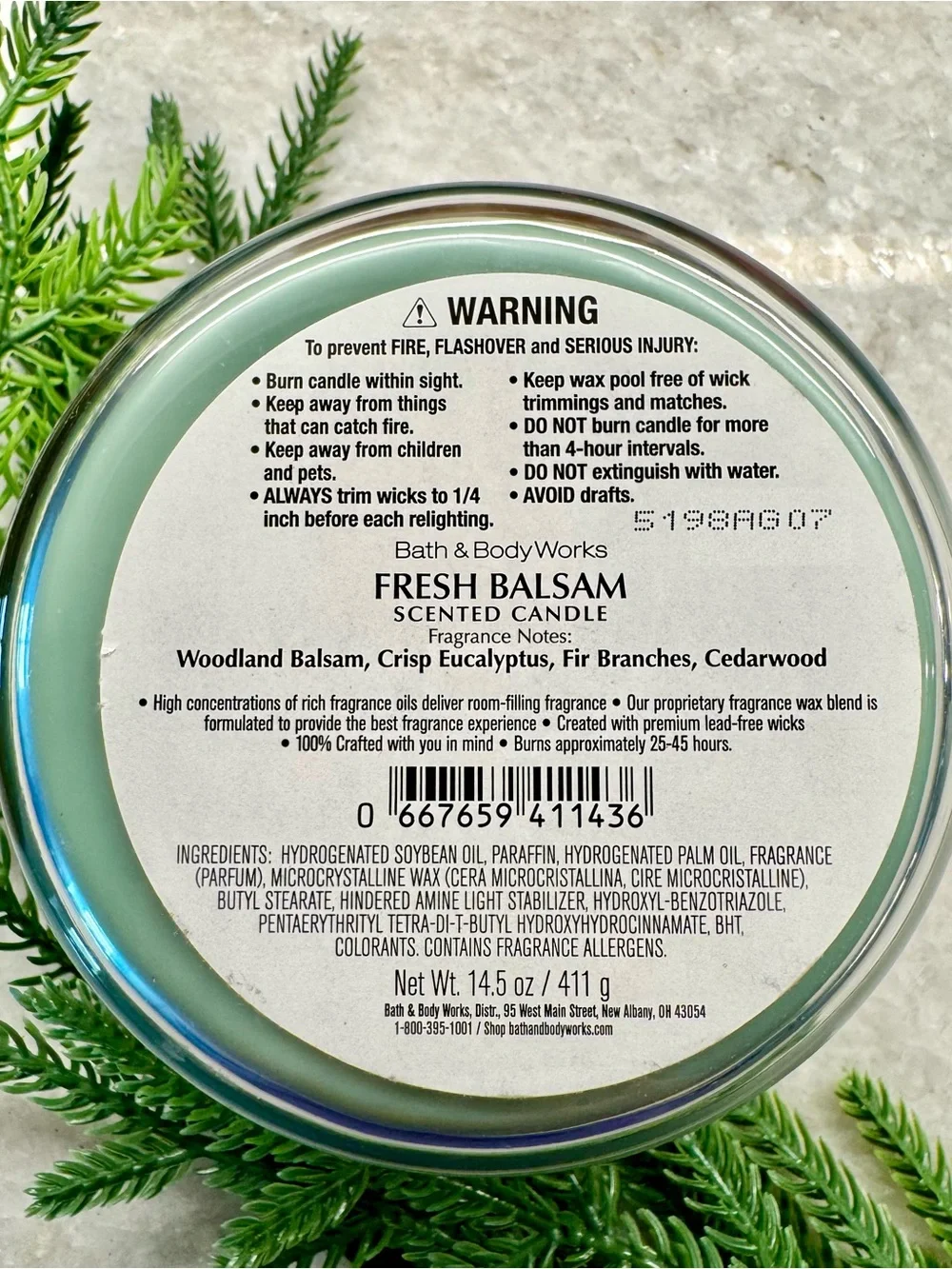 New Bath & Body Works 3-Wick Fresh Balsam Candle 14.5oz Christmas Winter Scent - Picture 7 of 7